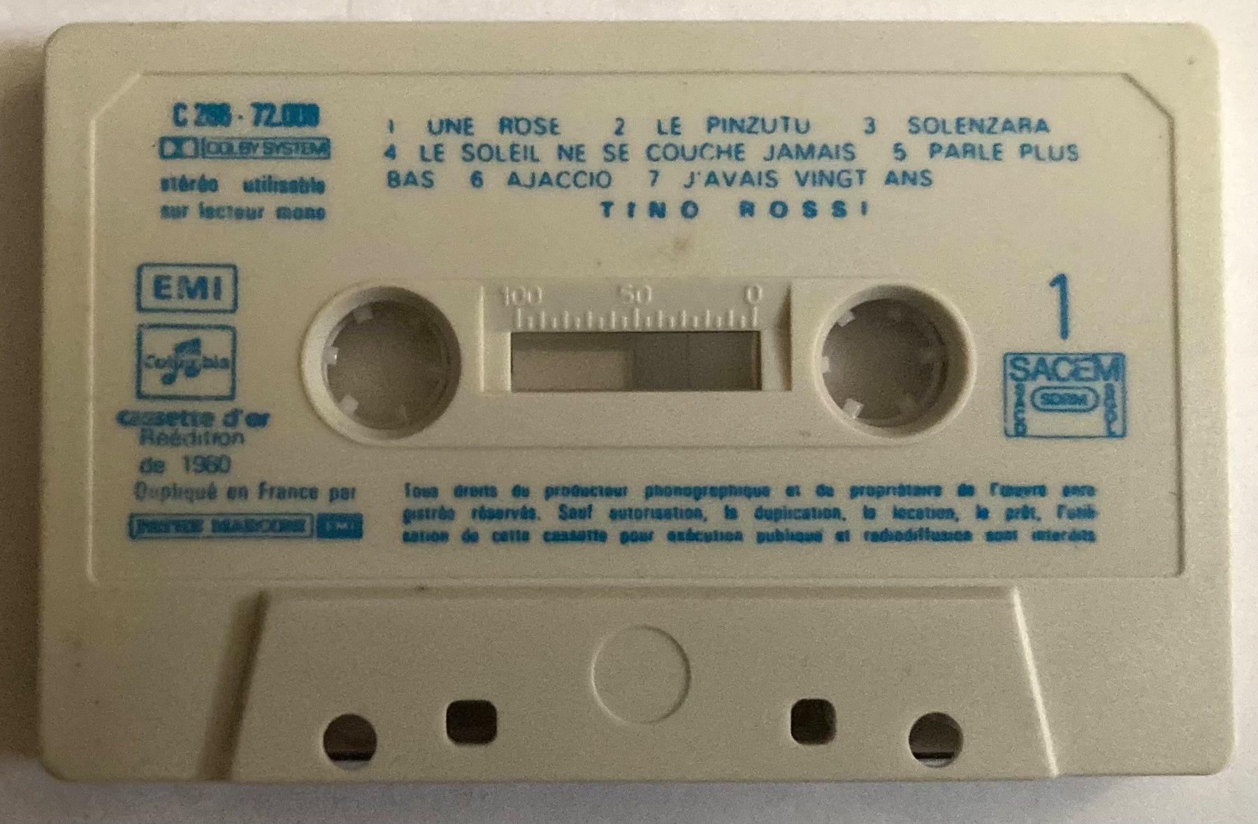 Musicassette: TINO ROSSI - CASSETTE D'OR – Usato da Poliez-Pittet venduto da Newtown-Records 2