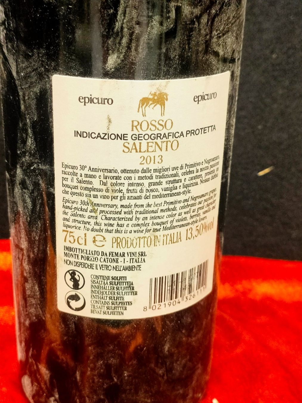 Vino: ROSSO SALENTO EPICURIO 2013 – Nuovo (secondo la descrizione) da Genève venduto da Leboucheoreilles 3