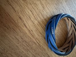 Armband Loewe Leder blau geflochten neuwertig