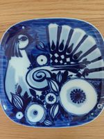 Bjorn Wiinblad Studio pottery blue dove MCM square plate