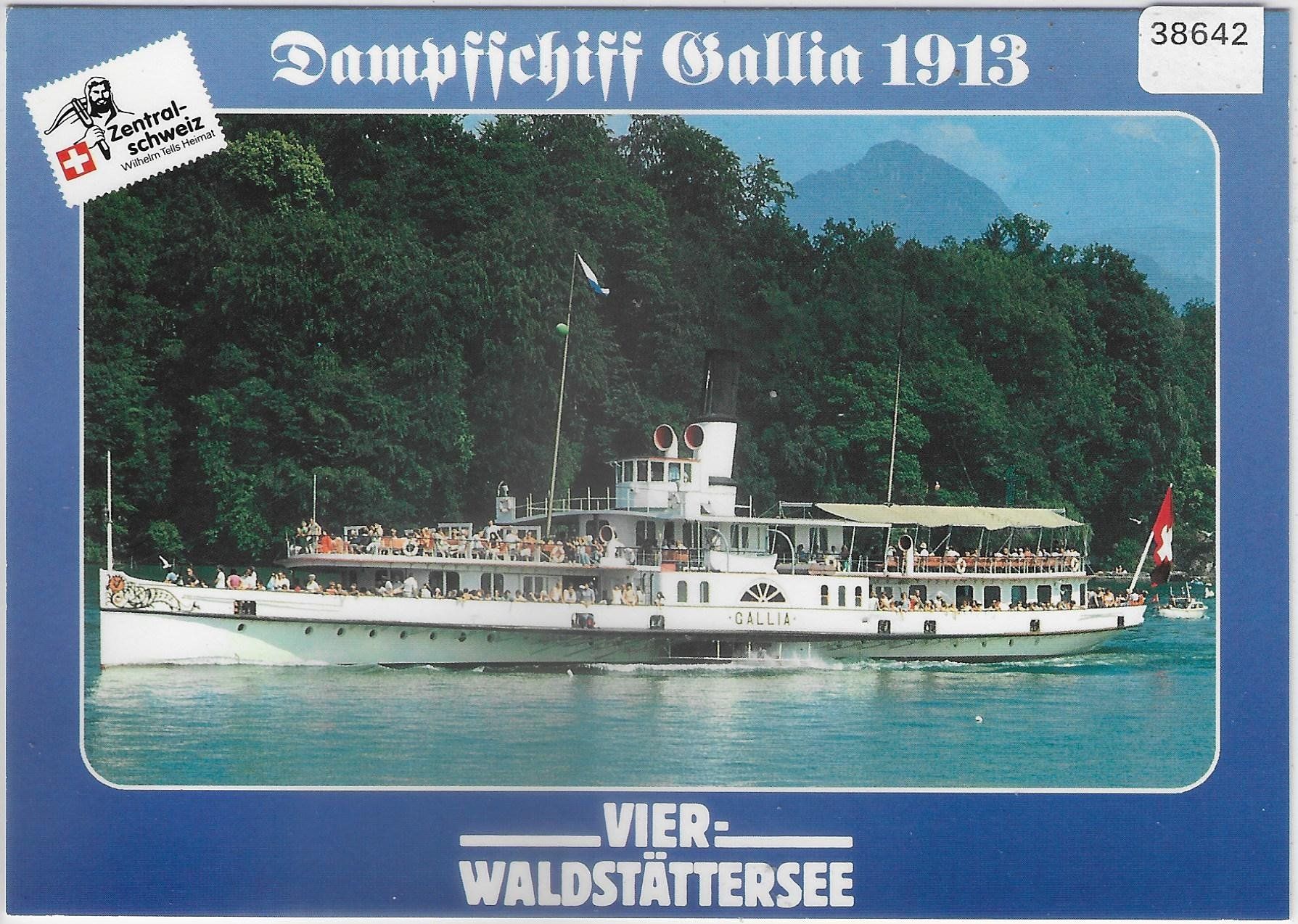Cartoline postali: Dampfschiff Gallia 1913 - Vierwaldstättersee – Usato da Ettingen venduto da Kartenplanet