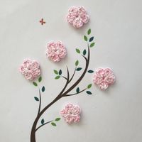 5 Stück Blumen gehäkelt, fleurs crochet, fiori uncinetto 931