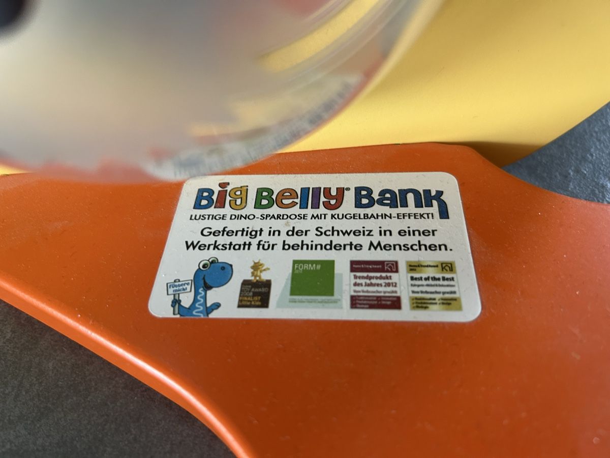 Big Belly Bank Spardosen: Spardose Ente, mit Kugelbahn-Effekt – Gebraucht aus Ebertswil von MartinaGerber 2