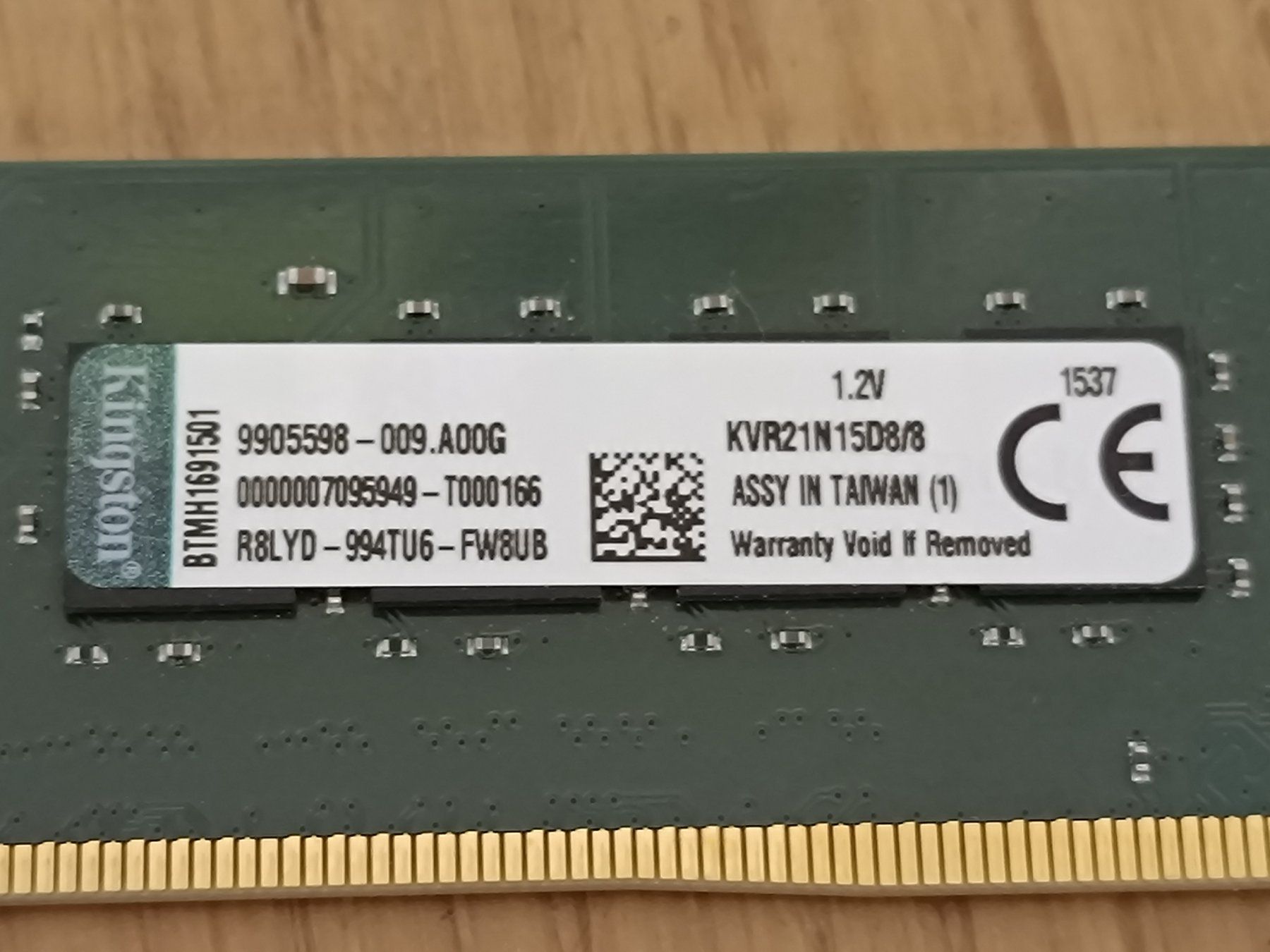 Kingston Memoria / RAM: Kingston 8Gb DDR4 non ECC – Usato da Vucherens venduto da vihor 1