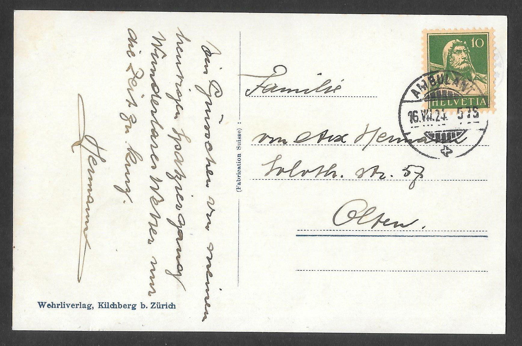 Cartoline postali: Rorschach Hafen mit Dampfschiff St. Gallen – Usato da Olten venduto da clotaldi 1