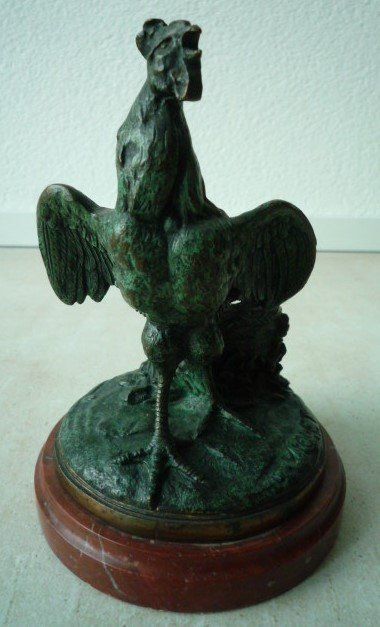 Statuette: Sculpture en bronze "coq" - Bronzestatue "Hahn" – Usato da Cortaillod venduto da Matteo18 2