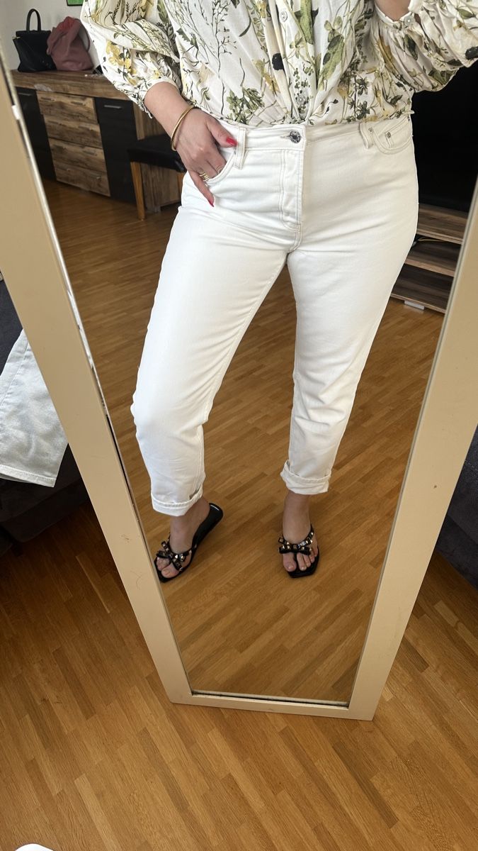 Mango Jeans: Mango Relax Jeans, weiss, Gr. 42(L)Sommerlook! – Gebraucht aus Winterthur von -BeHappy24- 1