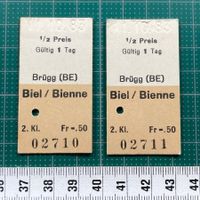 Brügg BE - Biel / Bienne, SBB Billette, 1983, Bahn