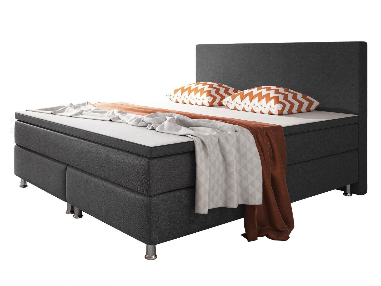 Letti: Boxspringbett 180x200 Anthrazit Doppelbett Bett Hotelbett – Nuovo e nell'imballaggio originale da Wallenwil venduto da toesstal-vertrieb 2
