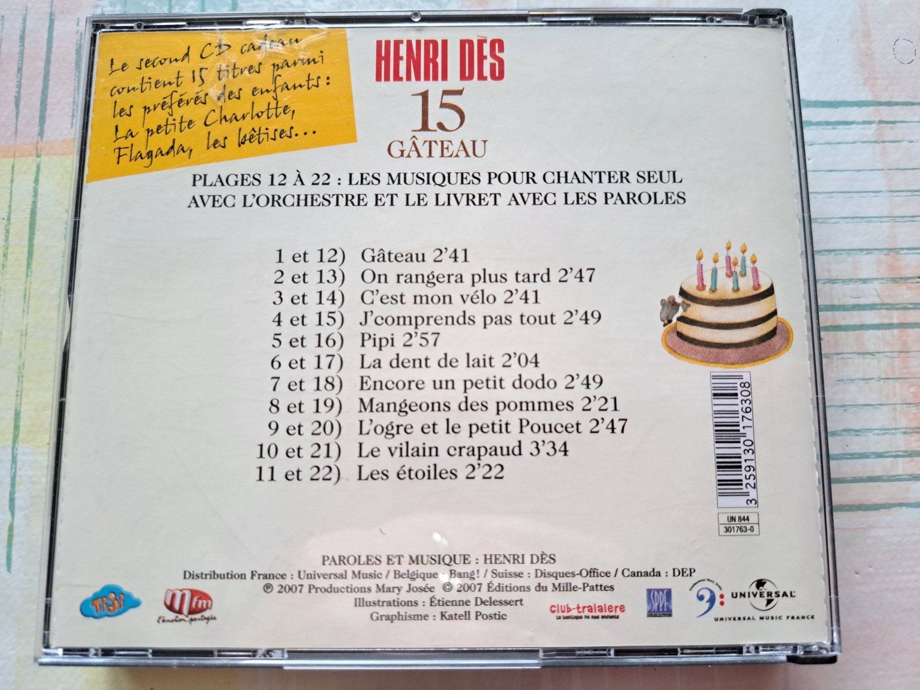 CD: CD Henri Dès - Gâteau – Usato da Pully venduto da bro_n52j 1