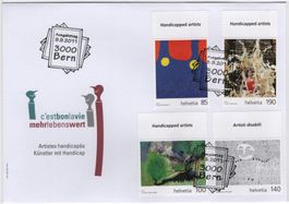 Künstler mit Handicap Serie mit TAB (engl/it) - 2 ill. FDC's