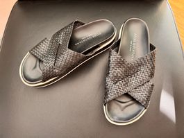 Pons quintana Leder plateau Sandalen 39 geflochten schwarz