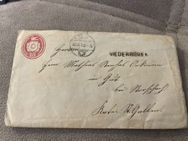 Brief gesendet an Fam. Rennhaas 1873 mit Briefmarke