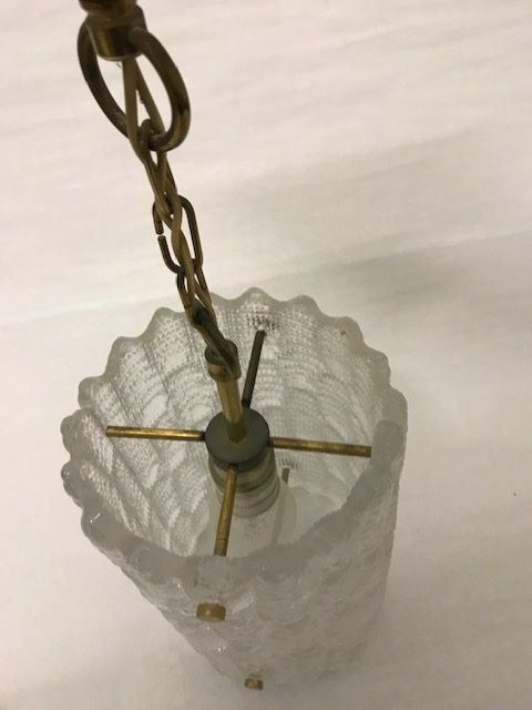 Lampade: schwere Glaslampe Hängelampe Pressglas 60er – Usato da Zürich venduto da gigimai67 5