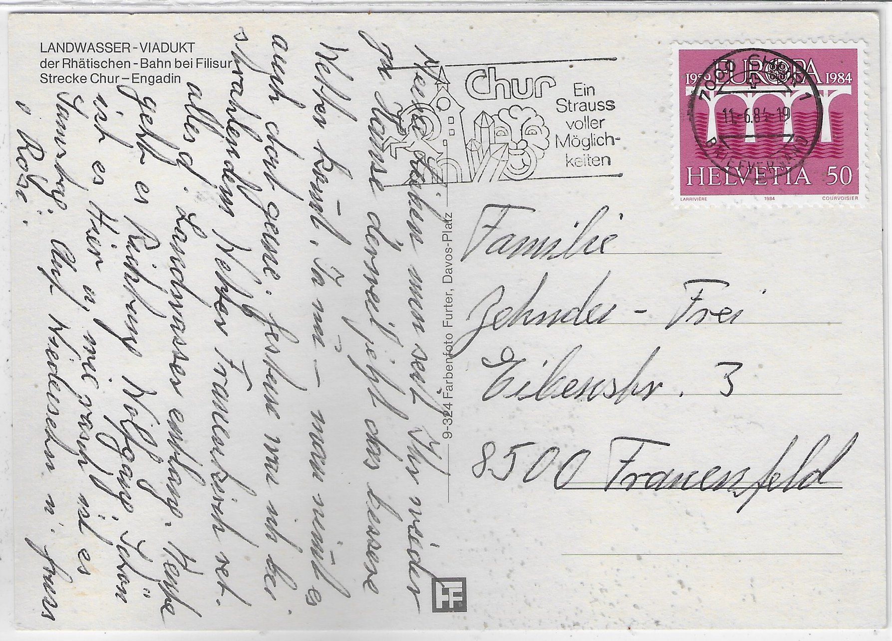 Cartoline postali: Landwasser-Viadukt mit Zug – Usato da Ettingen venduto da Kartenplanet 1