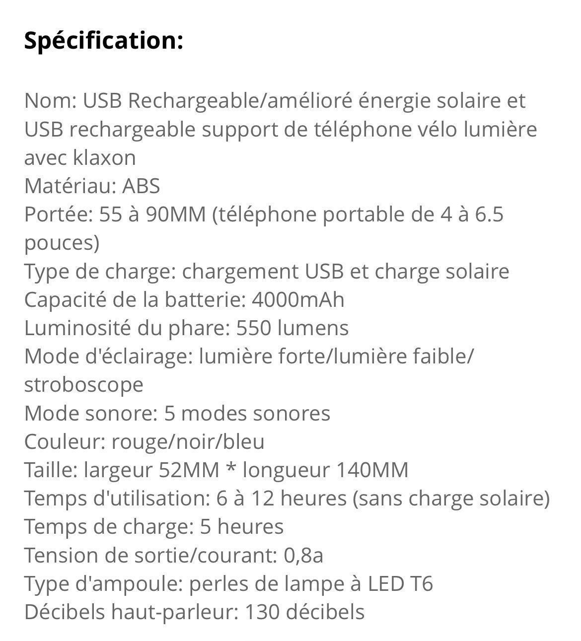 Pezzi di ricambio: Lampe vélo multifonction, charge solaire – Nuovo e nell'imballaggio originale da Morges venduto da Carskin 7