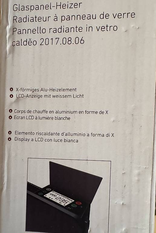 Radiatori: Glaspanel Heizer 1500W mit Digitalanzeige und Programmierung – Usato da Kriens venduto da ChristophS04 4
