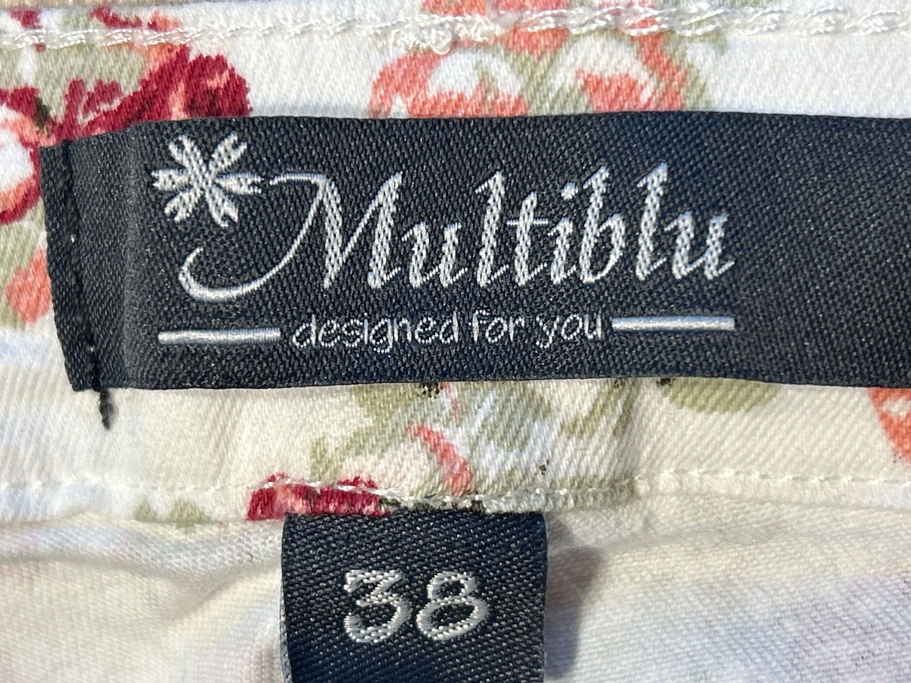 Pantaloni: Hose weiss mit Muster von Multiblu Gr.38 – Usato da Brunnen venduto da Nala2929 5