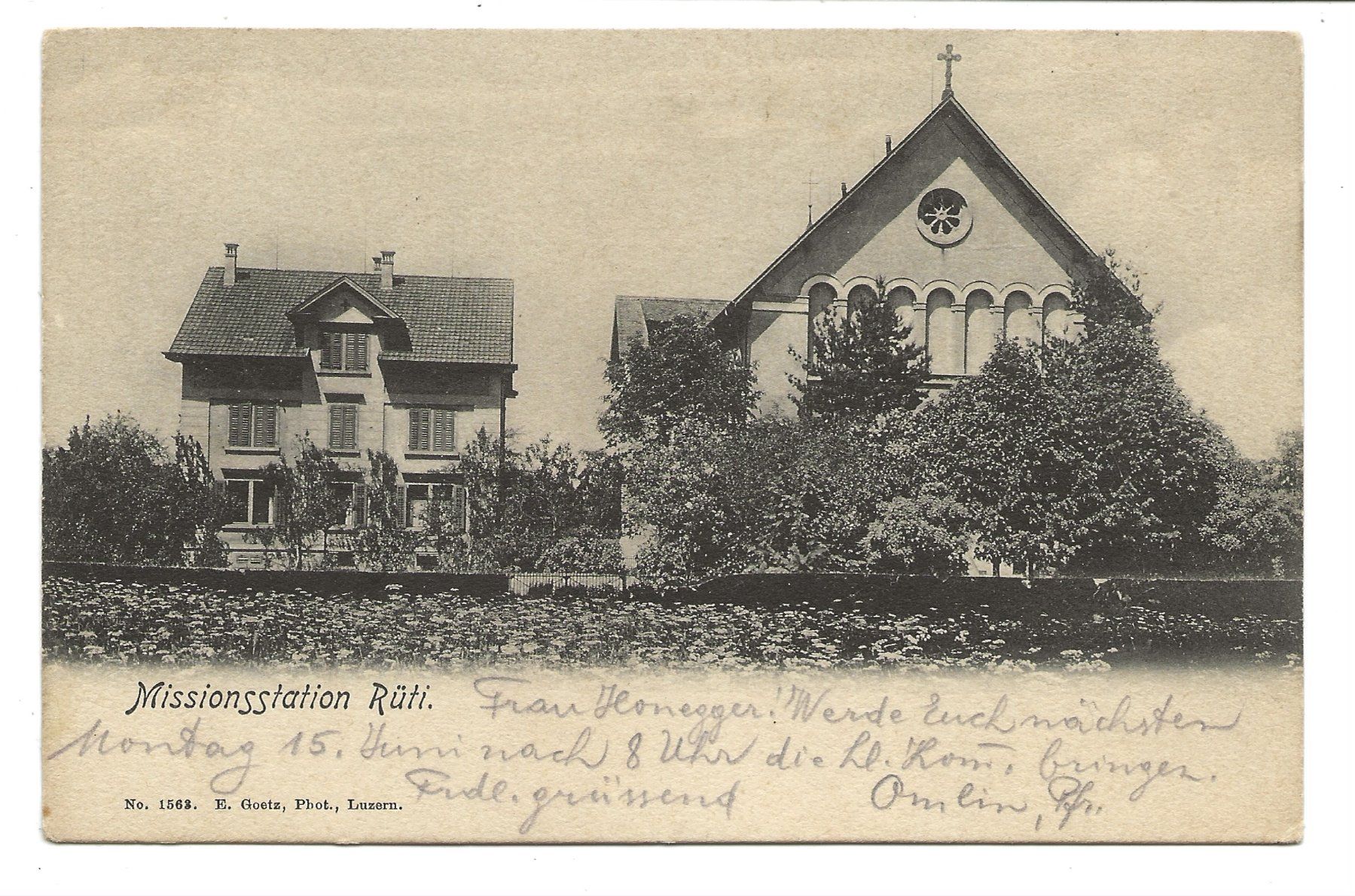Cartoline postali: Rüti (ZH) Missionsstation - 1925 – Usato da Engelburg venduto da Cartophil