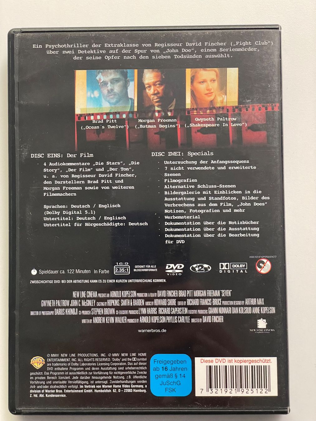 Tutti i DVDs: Sieben Se7en-Psycho Ritual Brad Pitt – Usato da Muri b. Bern venduto da AdidasCollector 1