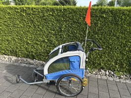 2-in-1 Hunde-Veloanhänger & Buggy/Jogger – gefedert