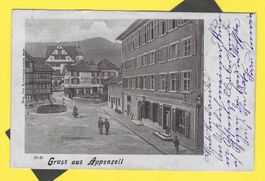8.8.1902Gruss aus Appenzell/swLitho/Balkenstempel/Rest.Krone