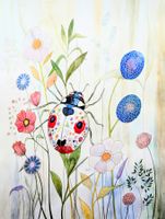 Original Aquarell "der Glückskäfer" Bild handgemalt