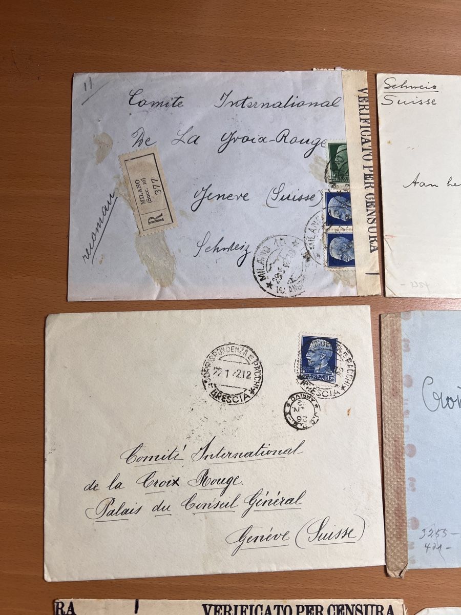 Tutti i francobolli: Rote Kreuz Briefe, Genf, WWll 14 stk. – Usato da Riehen venduto da Higgins7 1