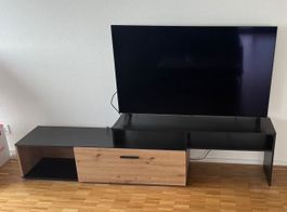 Conforama TV- Fernseh-Möbel schwarz - Holzoptik - L 210 cm