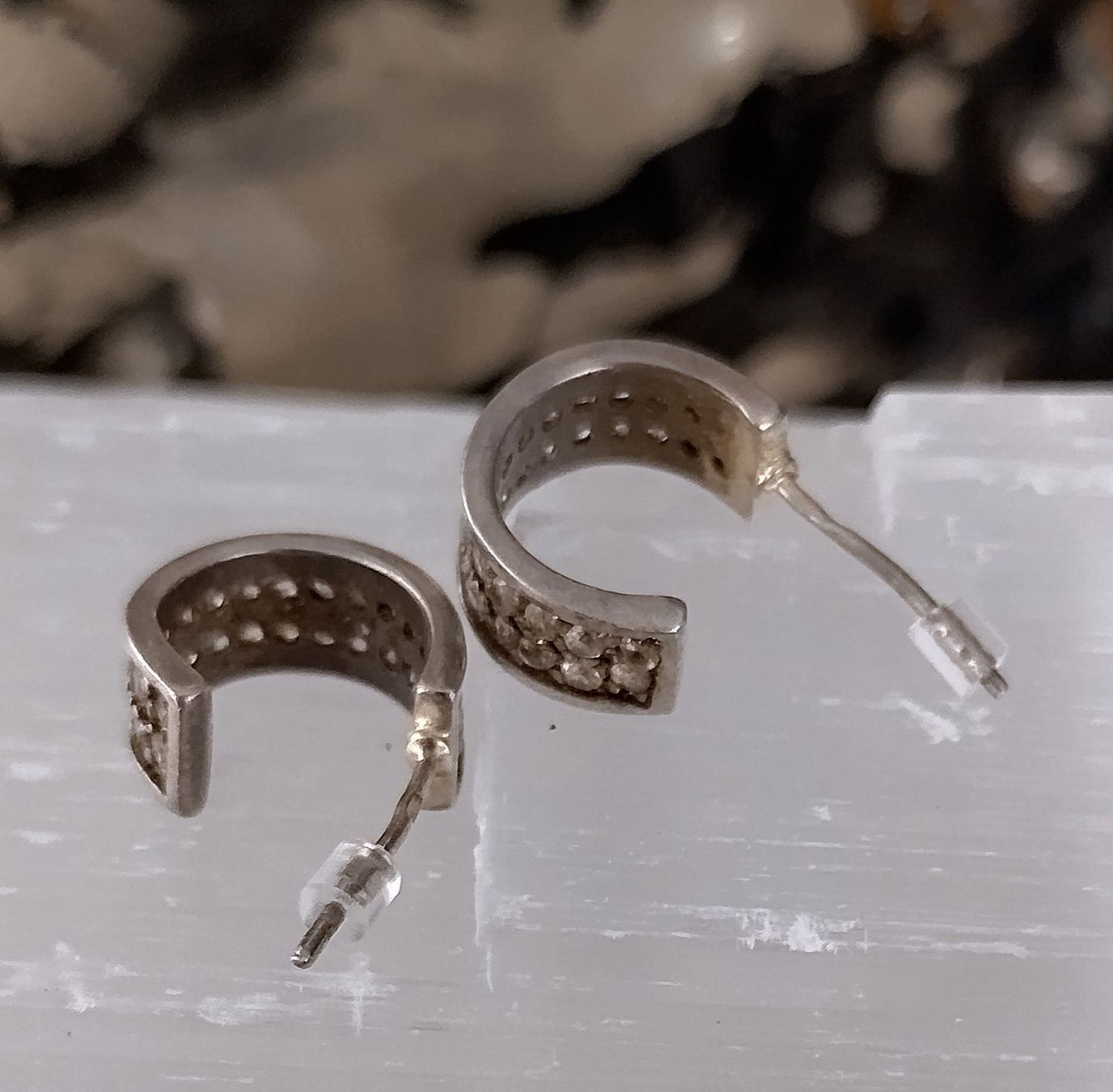 Ohrringe & -stecker: GLITZER HALB CREOLE OHRRINGE 925 SILBER – Gebraucht aus Romanshorn von BoutiqueA 2
