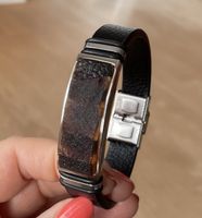 Leder-Bernstein-Armband 21 cm