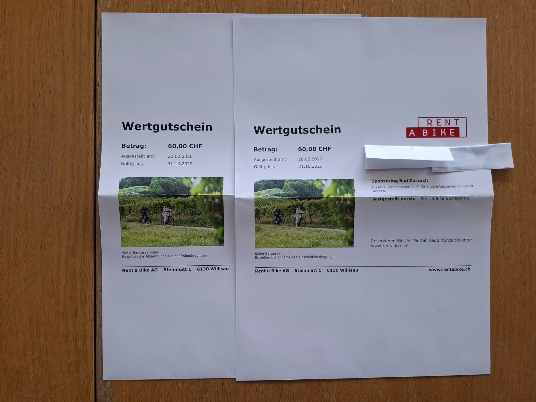 Gutscheine: ZURZIBIETER E-BIKE-GENUSSTOUR FÜR 2 PERSONEN INKL. EBIKE – Neu und originalverpackt aus Wildegg von M63m 1