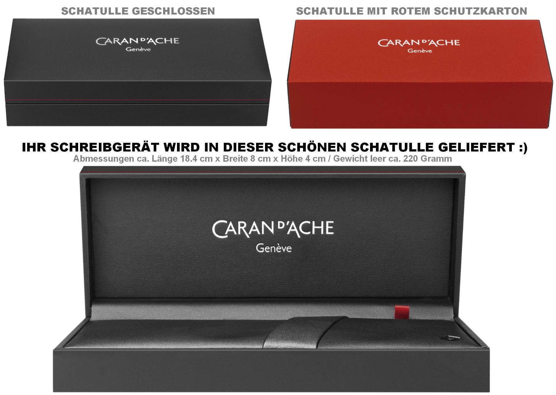 Caran D'Ache Penna & Evidenziatori: 838.286 Chevron platiniert ** Ecridor Caran d'Ache ** ROLLER – Nuovo e nell'imballaggio originale da Strengelbach venduto da Mozi1 3
