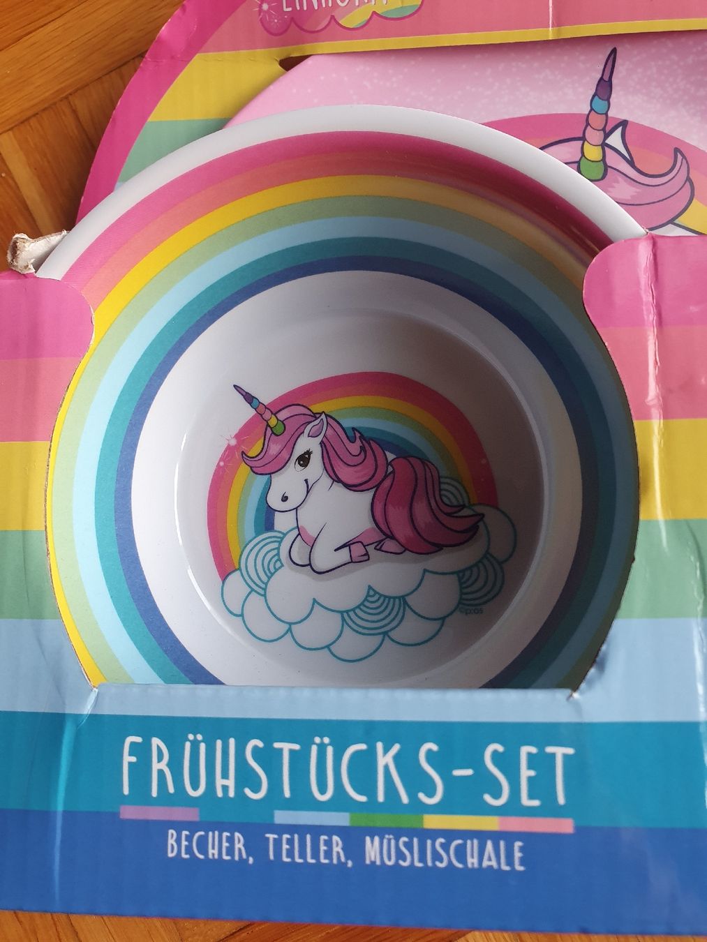Set di piatti: Einhorn Frühstücks-Set aus Kunststoff – Usato da Zürich venduto da cha_bfl5 2