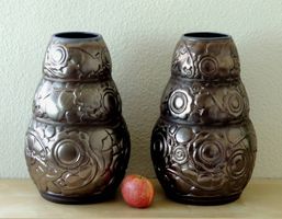 Vases art déco en faïence, Frères Mougin, Saint Clément 1930