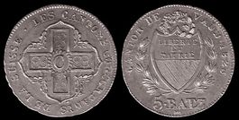 Vaud 5 batzen 1828 Argent HMZ 2-1002l TTB