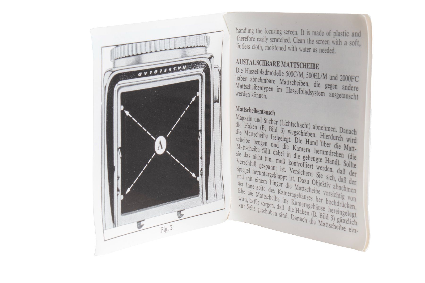 Hasselblad Fotocamera: Original Hasselblad Plain Glass Screen 500 Mattscheibe – Usato da Emmen venduto da chromaton 2