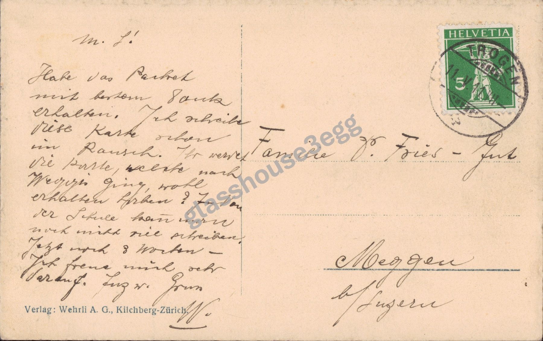 Cartoline postali: AK 1911 Trogen – Usato da Eggersriet venduto da glasshouse3egg 1