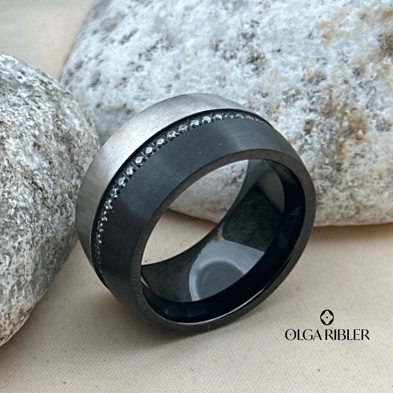 Olga Ribler Ringe: Edelstahl Ring 2 farbig mit Zirkonia, Ringgrösse 60 – Neu (gemäss Beschreibung) aus Luzern von Schmuckoutlet 7
