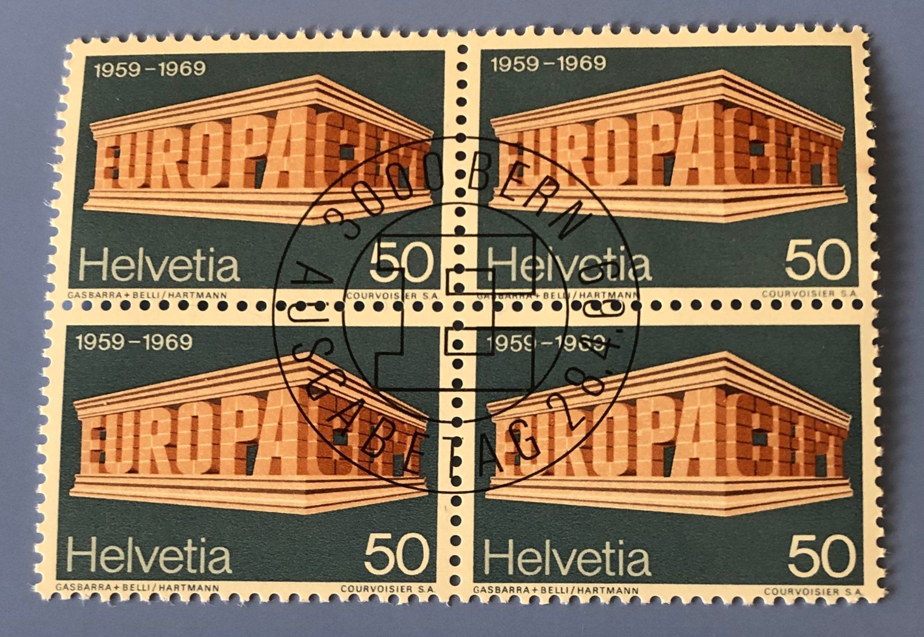 Tutti i francobolli: 4 er Block Nr.467 mit Vollstempel Bern – Usato da Aarau venduto da Billa007
