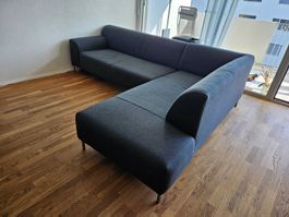 Sofa: Ecksofa, anthrazit, Textil, Marke Johann Jakob