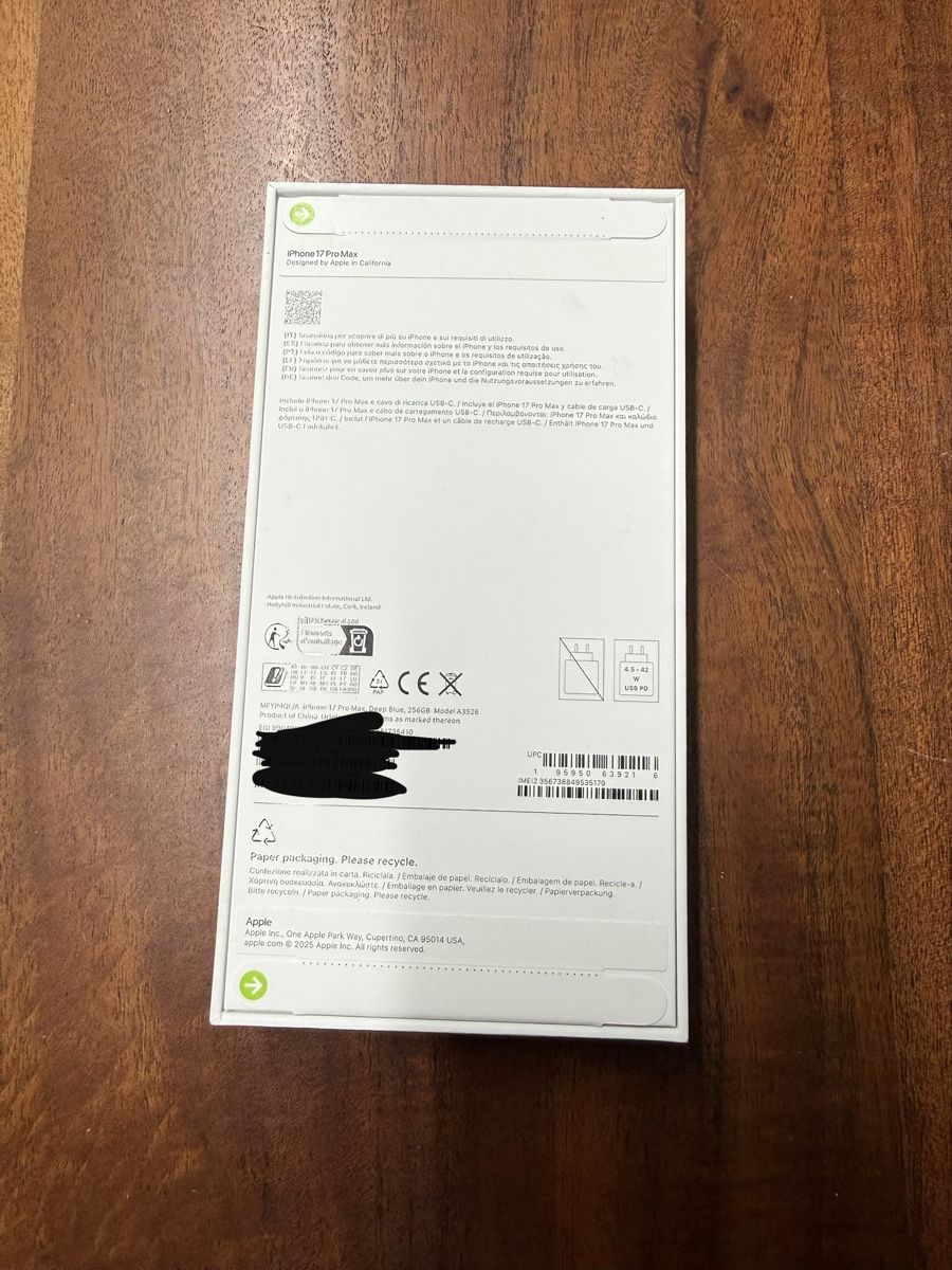 Apple Telefoni cellulari / Smartphones: Iphone 17 Pro Max 256 Gb Neu! – Nuovo e nell'imballaggio originale da Wängi venduto da julien_hdmi 1