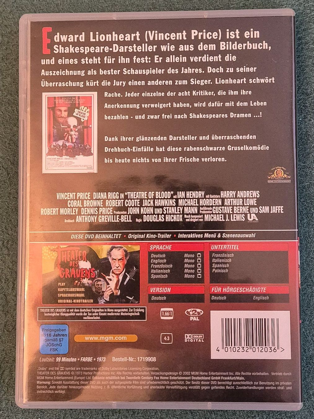 Tutti i DVDs: Theater des Grauens / Vincent Price – Usato da Chur venduto da dluli 1