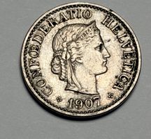 Pièce de monnaie 10 centimes Helvetia 1907 Suisse