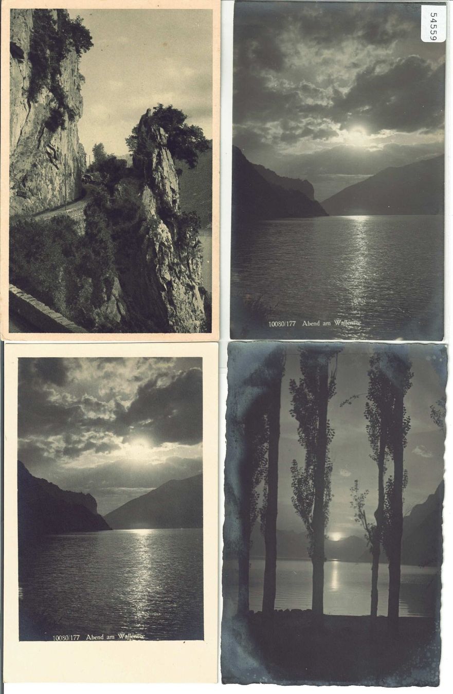Ansichtskarten: 4 AK - Walensee Wallensee – Gebraucht aus Ettingen von Kartenplanet