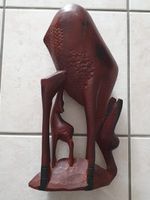 Handgeschnitzt Deko Rehmutter mit Jung aus Massive Holz