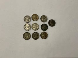 10 x 5 Cents USA Silber