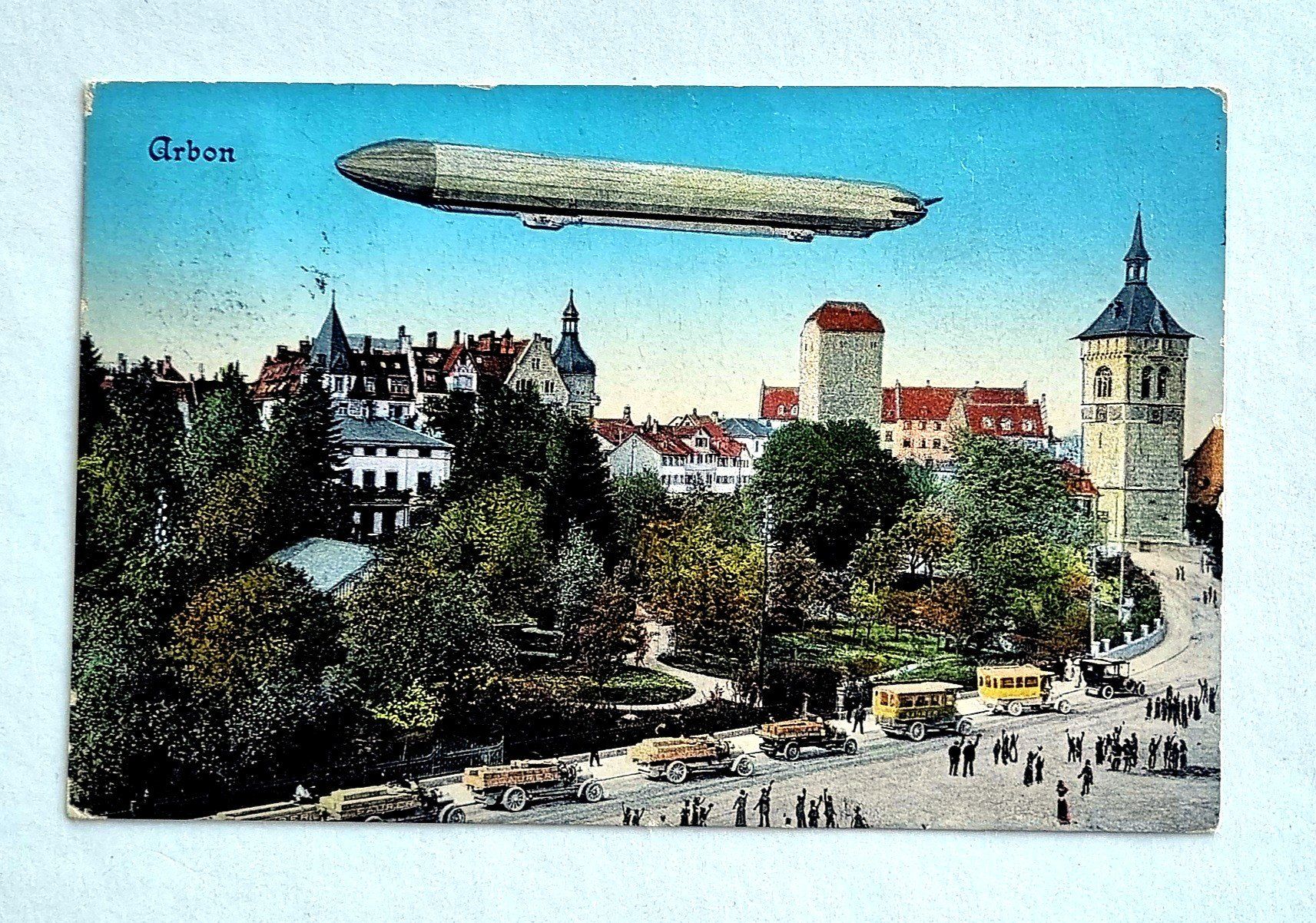 Ansichtskarten: Arbon - Zeppelin - SAURER Flotte - 1913 – Gebraucht aus Rothrist von RROENK
