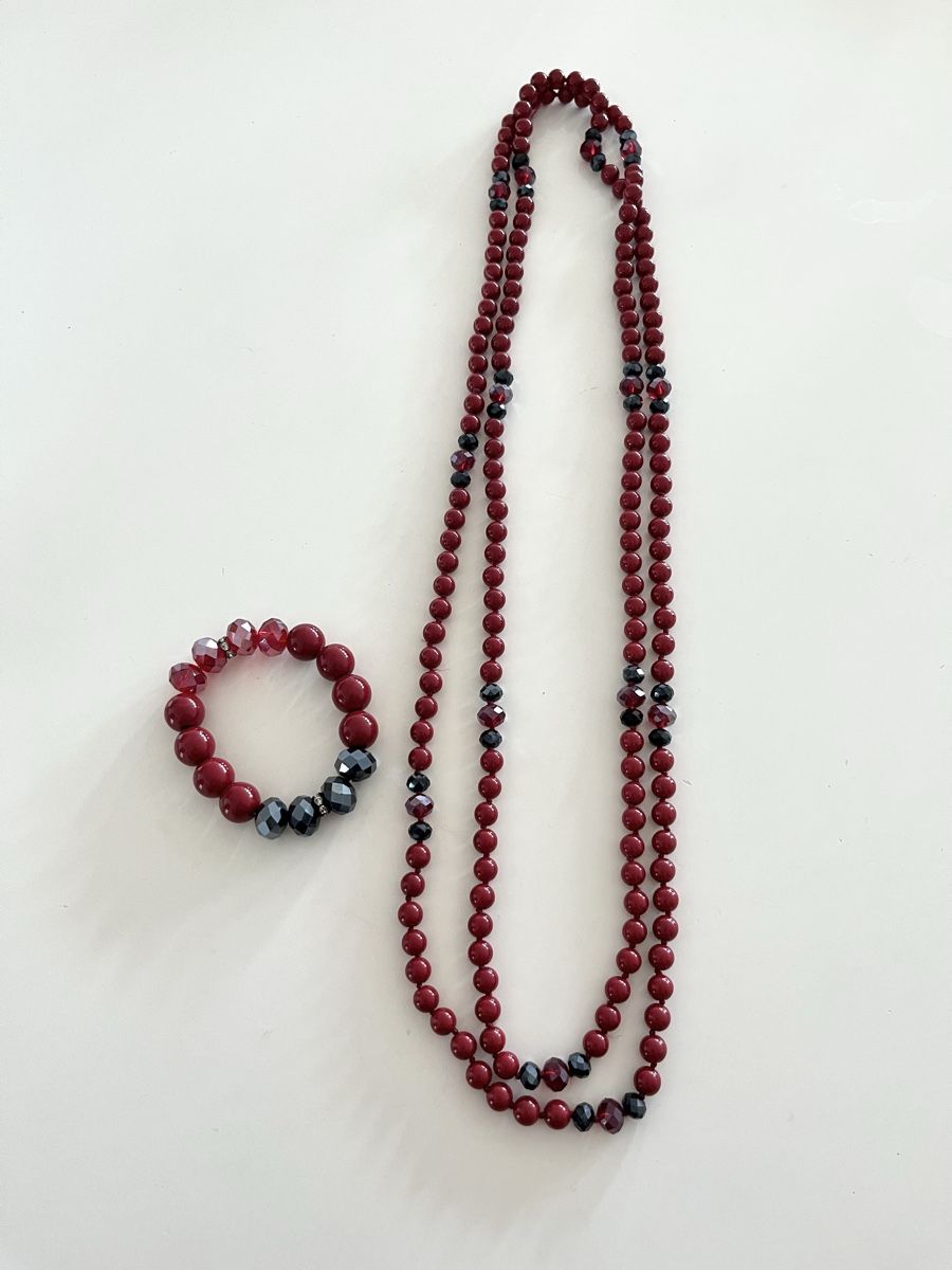 Altri gioielli: ROTE PERLENKETTE UND ARMBAND SET – Nuovo (secondo la descrizione) da Basel venduto da JJ.Elena 1