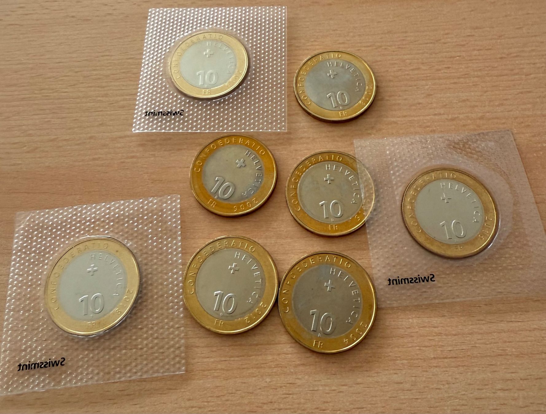 Tutti le monete: 8 Pièces commémoratives: 10 francs – Nuovo (secondo la descrizione) da Genève venduto da lac_pf6t 1